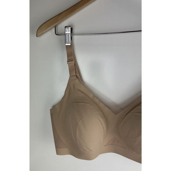 HoneyLove Crossover V-Neck Bra Wireless Adjustable Padded Tan Beige Plus Size 1X - Picture 3 of 12